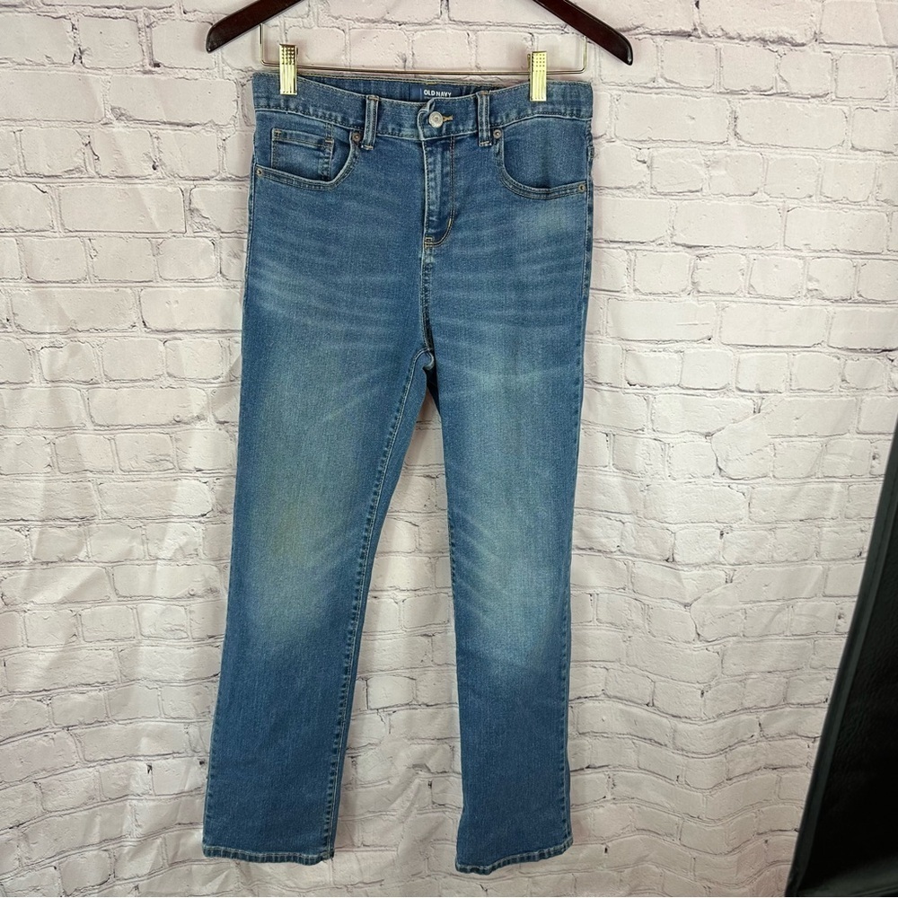 Old Navy denim flex Straight medium wash Jeans boys 16R adjustable waist